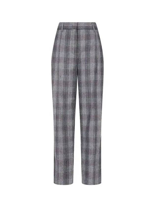 30 9 29 Women s Two Tuck Check Pattern Pants Dark Gray - PAUL SMITH - BALAAN 1