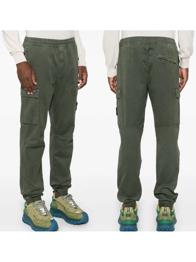 Stretch Cotton Cargo Straight Pants Green - STONE ISLAND - BALAAN 2