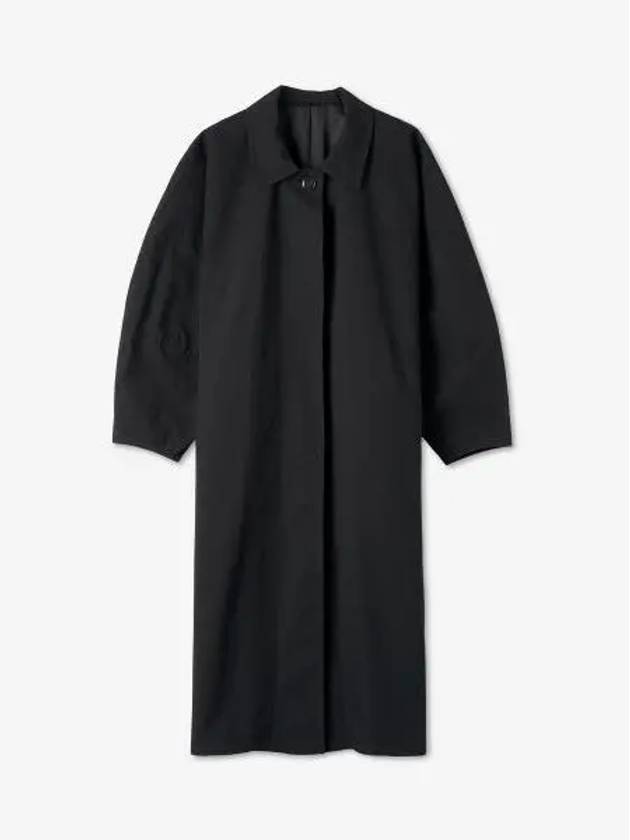 Rounded Cotton Polyamide Coat Black - TOTEME - BALAAN 2