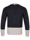 Three Stripe V Neck Cotton Cardigan Navy - THOM BROWNE - BALAAN 3