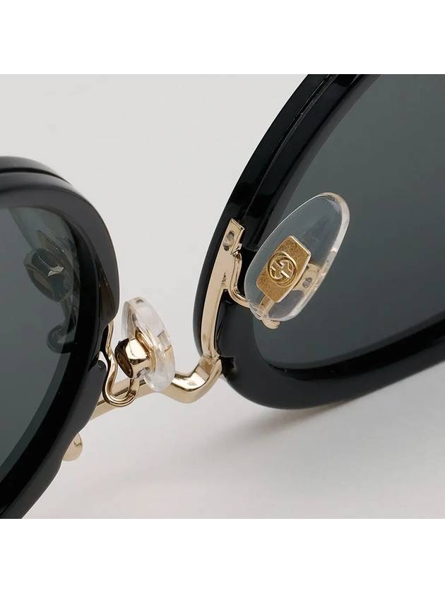 Eyewear GG Logo Round Sunglasses Grey Black - GUCCI - BALAAN 6