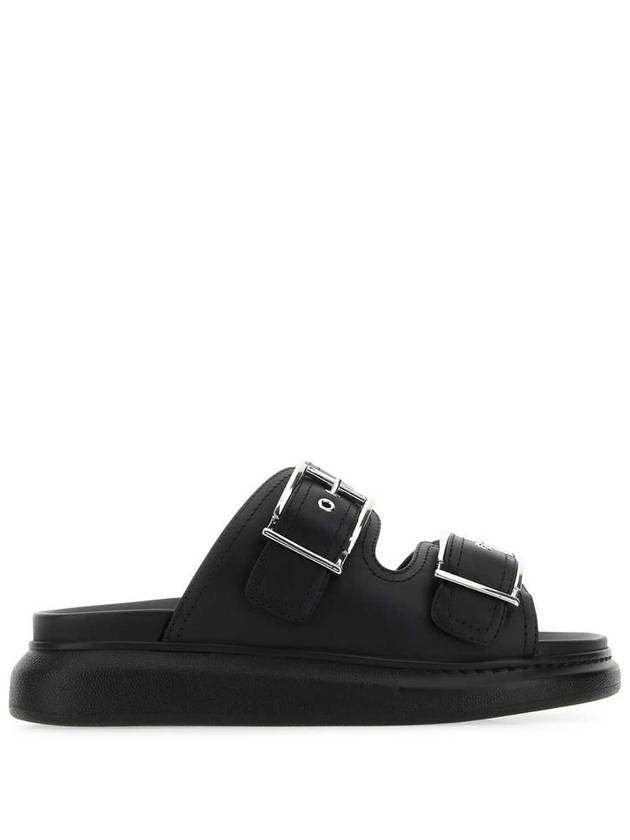 Double Buckle Strap Slippers Black - ALEXANDER MCQUEEN - BALAAN 2