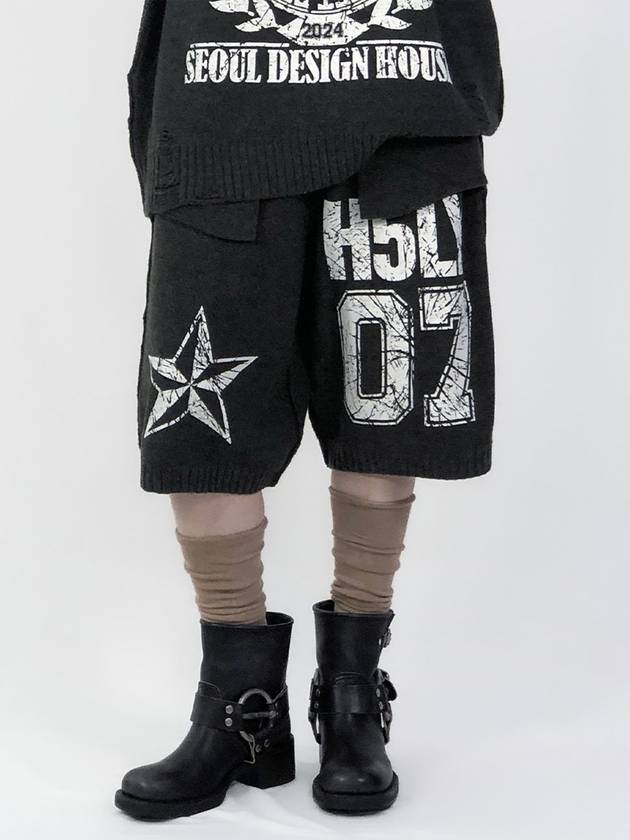 Reversible printed knit pantsCharcoal - HOLY NUMBER 7 - BALAAN 2