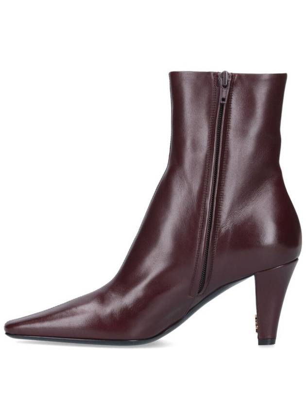 Jill Leather Ankle Boots Marron Glace - SAINT LAURENT - BALAAN 5