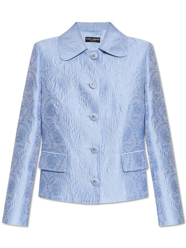 Dolce & Gabbana Blazer With Logo, Women's, Blue - DOLCE&GABBANA - BALAAN 1