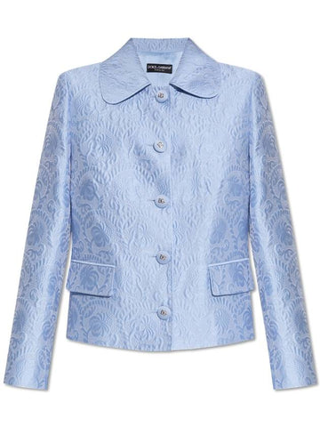 Dolce & Gabbana Blazer With Logo, Women's, Blue - DOLCE&GABBANA - BALAAN 1