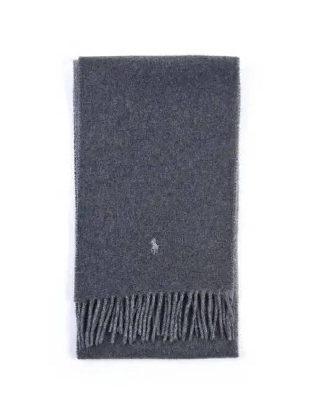 Reversible Wool Blend Muffler Grey - POLO RALPH LAUREN - BALAAN 6