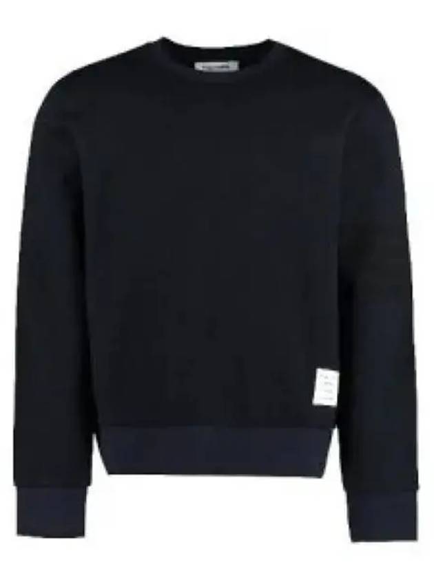 Seersucker Loopback 4 Bar Crew Neck Sweatshirt Navy - THOM BROWNE - BALAAN 2