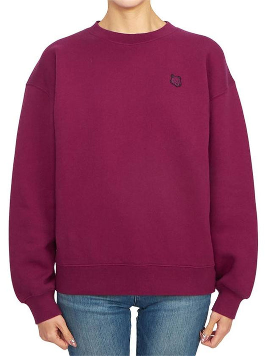 Women's Bold Fox Head Patch Comfort Sweatshirt Purple - MAISON KITSUNE - BALAAN 2