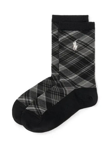 Polo Plaid Crew Socks Black - POLO RALPH LAUREN - BALAAN 1