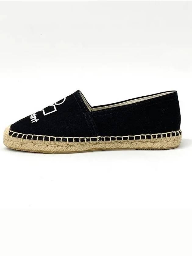 Canae Embroidered Logo Canvas Espadrilles Black - ISABEL MARANT - BALAAN 7