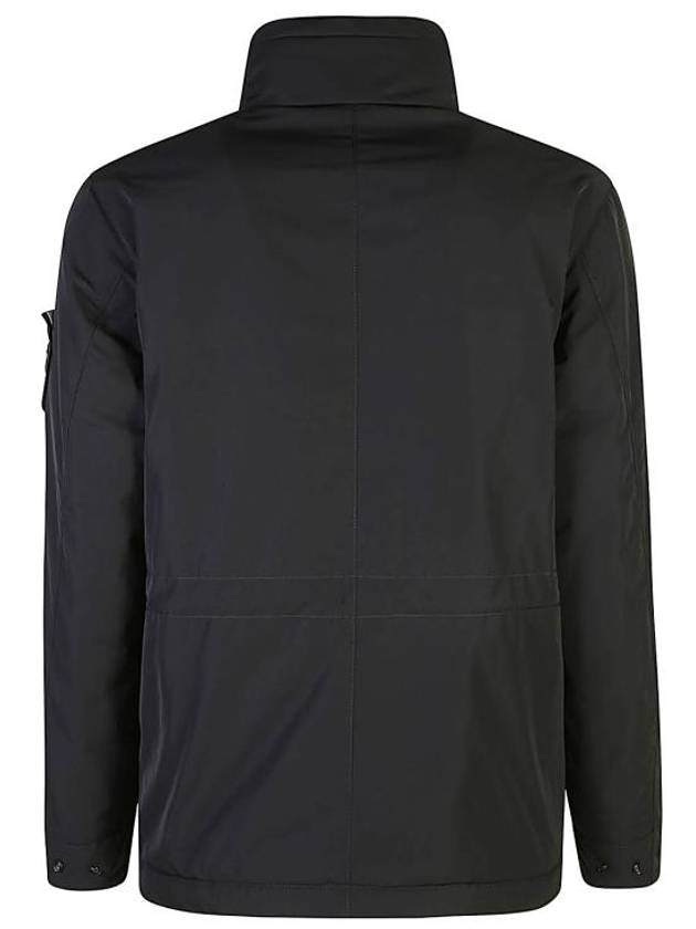 Polyester Micro Twill Zip Up Jacket Black - STONE ISLAND - BALAAN 3