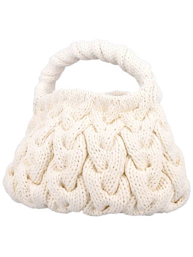 Cable Knit Tote Bag In Off-White - JW ANDERSON - BALAAN 4