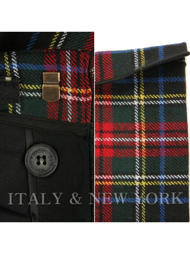 Tartan Check Wool Straight Pants - DOLCE&GABBANA - BALAAN 6