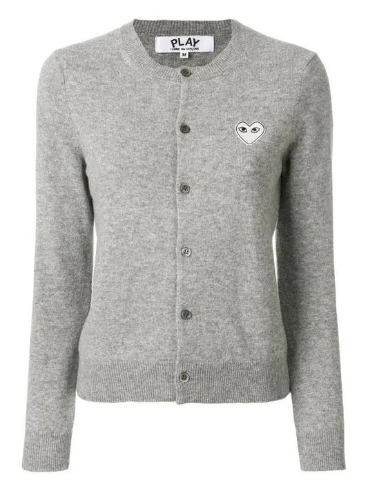 White Wappen Round Cardigan Gray Women's Cardigan AZ N065 051 1 - GOLDEN GOOSE - BALAAN 1