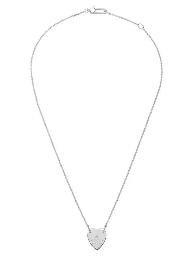 Trademark Heart Pendant Necklace Silver - GUCCI - BALAAN 5