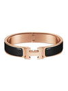 Clic H Bracelet Rose Gold Noir - HERMES - BALAAN 1