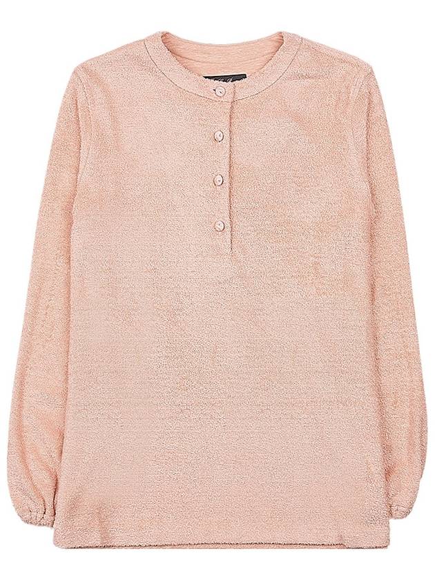 Panarea Henley Jumper Cotton Linen Knit Top Light Coral - LORO PIANA - BALAAN 9