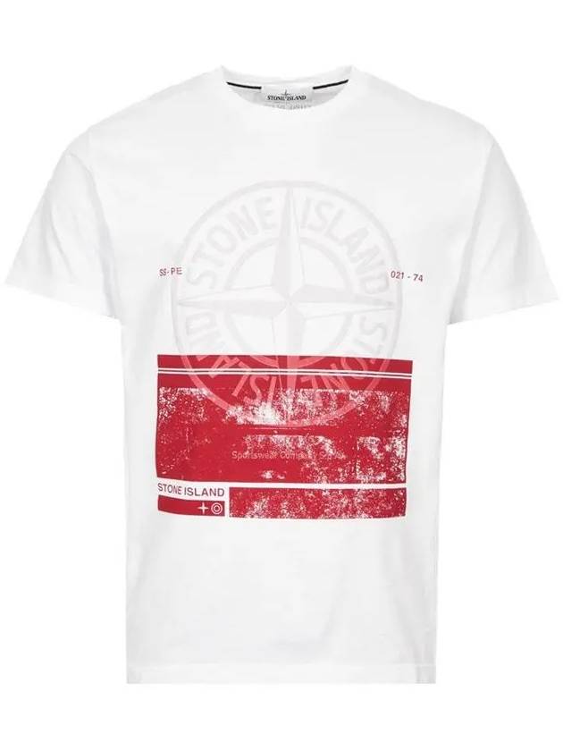 Block Logo Printing Short Sleeve T-Shirt White - STONE ISLAND - BALAAN 3