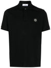 Pique Stretch Cotton Short Sleeve Polo Shirt Black - STONE ISLAND - BALAAN 2