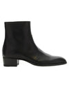 Classic Wyatt Zipper Ankle Boots Black - SAINT LAURENT - BALAAN.