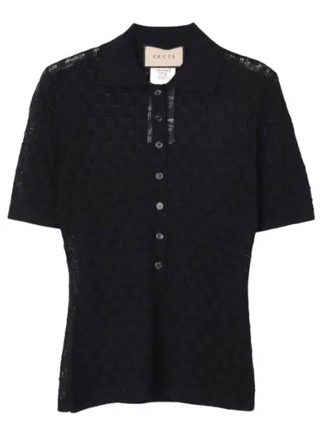 Cotton and silk blend polo shirt collar - GUCCI - BALAAN 1