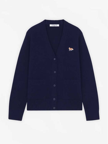 Baby Fox Patch Boxy Cardigan Navy Women s - MAISON KITSUNE - BALAAN 1