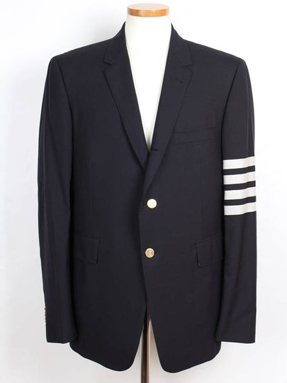 4 bar plain weave suit navy - THOM BROWNE - BALAAN 2