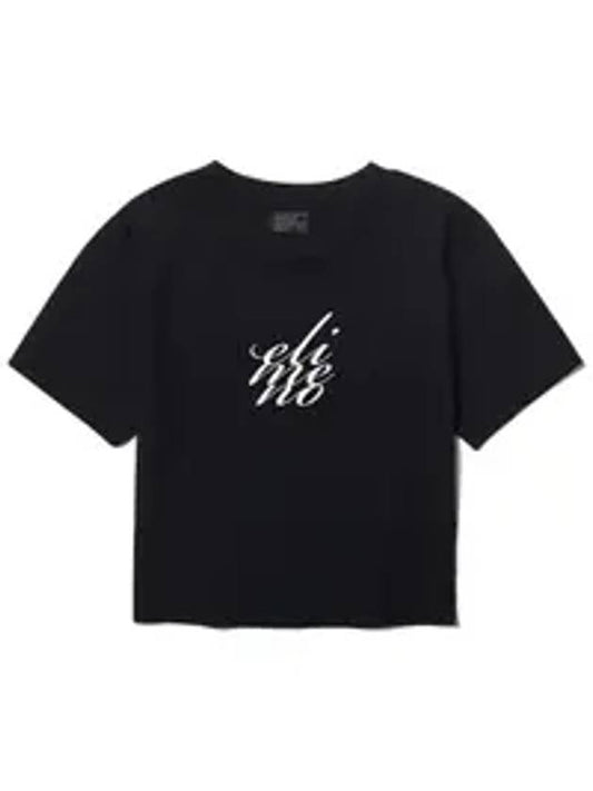 EL Breath Logo Crop Short Sleeve T Shirt Black - ELIMENO - BALAAN 1