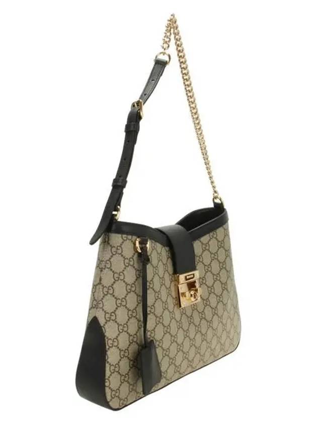 Padlock GG Supreme Medium Shoulder Bag Black Beige - GUCCI - BALAAN 3