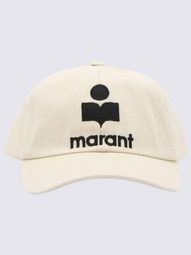 Tyron Logo Cotton Ball Cap Ecru - ISABEL MARANT - BALAAN 4