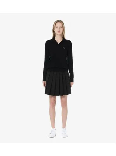 Mukhwa PICK Women s Mid Length Pleated Skirt Black - LACOSTE - BALAAN 1