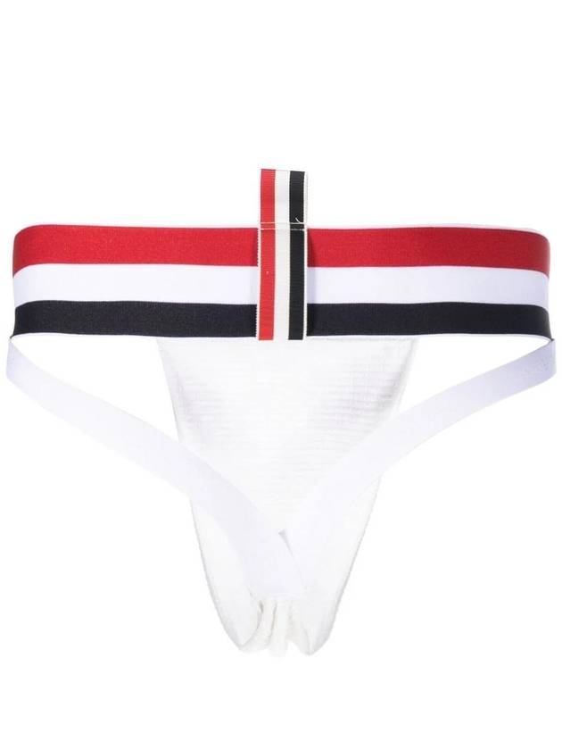 JOCK STRAP W/ RWB ELASTIC IN TEXTURED COTTON KNIT - THOM BROWNE - BALAAN 2