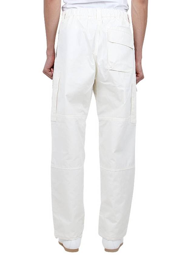 Loose Fit Cargo Cotton Canvas Straight Pants White - STONE ISLAND - BALAAN 5