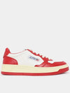 Women's Medalist Bi-Color Low-Top Sneakers Red - AUTRY - BALAAN 3