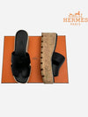 Domestic Eze 30 Slippers Women s Leather Sandals Black H221026Z - HERMES - BALAAN 1