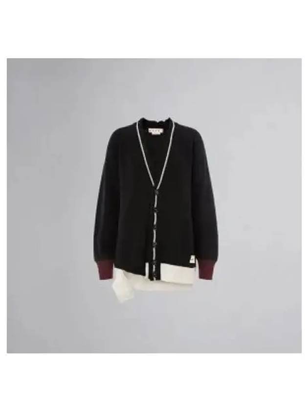 Distressed Wool Knit Cardigan Black - MARNI - BALAAN 2