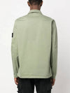 Garment Dyed Stretch Cotton Overshirt Jacket Sage Green - STONE ISLAND - BALAAN 5