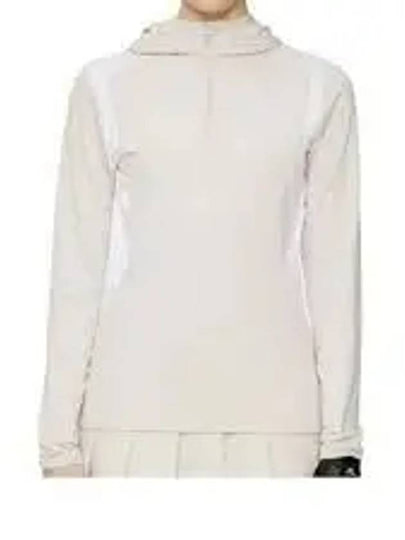 Mae Quarter Zip-Up Hooded Long Sleeve T-Shirt Moonbeam - J.LINDEBERG - BALAAN 2