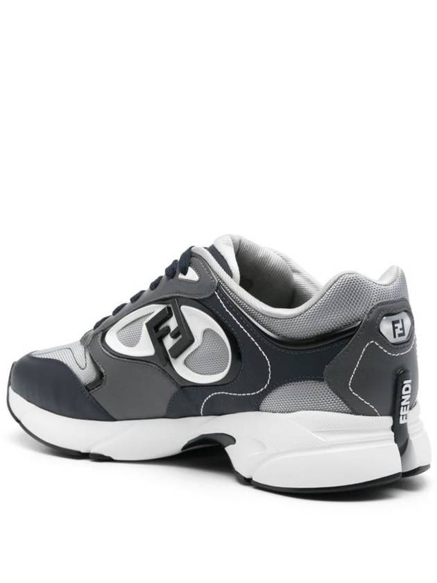 Fendi Mesh And Leather Forward Sneakers Shoes - FENDI - BALAAN 3