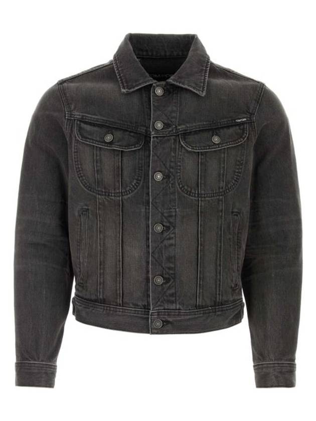 Trucker Denim Jacket Black - TOM FORD - BALAAN 1