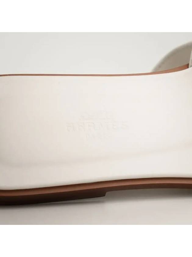 Oran Calfskin Slippers Blanc - HERMES - BALAAN 6