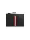 Bollis Large Recycled Leather Clutch Bag Black - BALLY - BALAAN 1