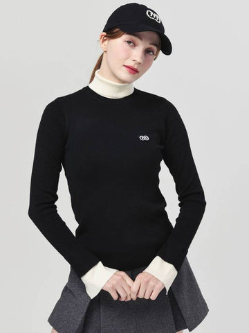 Doyou Know MC Women s Double sided Tissue Color Black Turtleneck DO62242KT18 1 - DOYOUKNOWMC GOLF WEAR - BALAAN 1