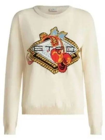 Logo Jacquard Knit Top White - ETRO - BALAAN 2