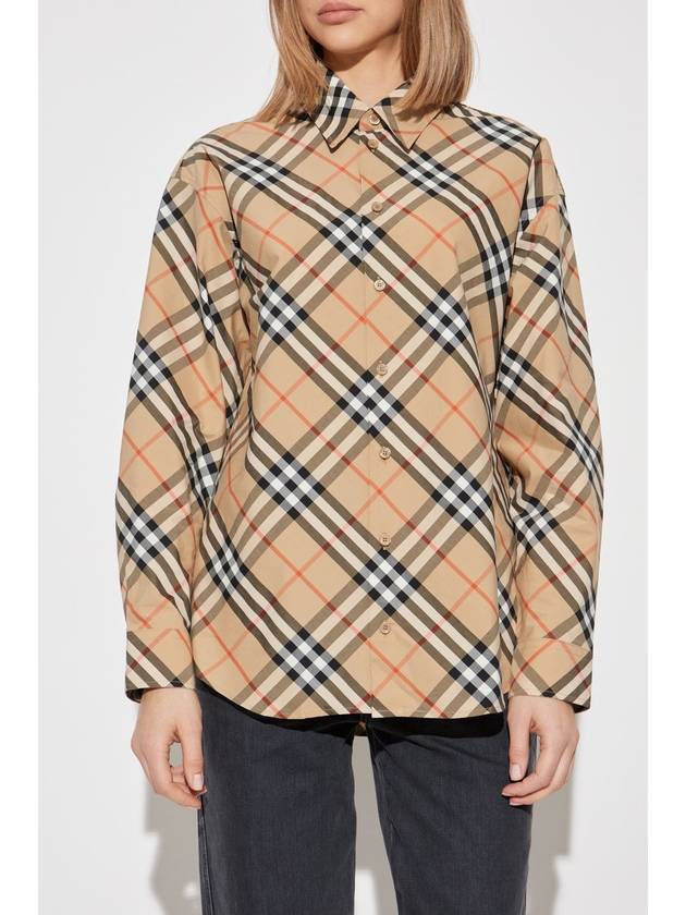 Burberry Checkered Shirt, Women's, Beige - BURBERRY - BALAAN 3