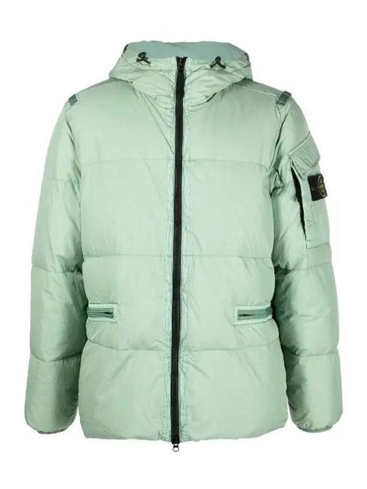 Crinkle Labs Waffen Patch Short Padded Jacket Sage - STONE ISLAND - BALAAN.