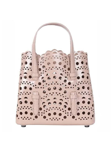 Mina 16 Vienne Wave Lux Calfskin Tote Bag Sand - ALAIA - BALAAN 1