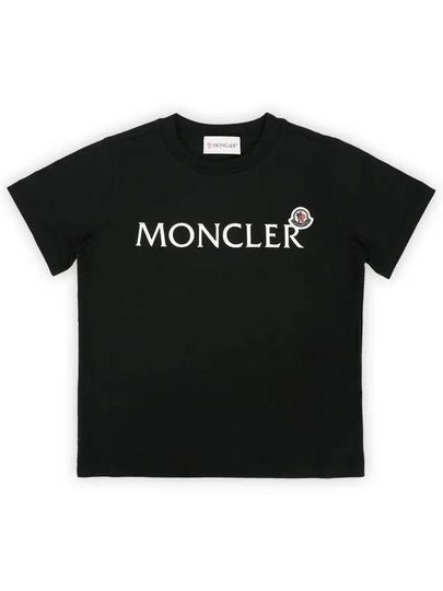 Kids lettering logo wappen short sleeve black 8C00003 89AFV 999 - MONCLER - BALAAN 2