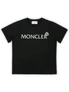 Kids lettering logo wappen short sleeve black 8C00003 89AFV 999 8 10A - MONCLER - BALAAN 1